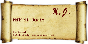 Módi Judit névjegykártya